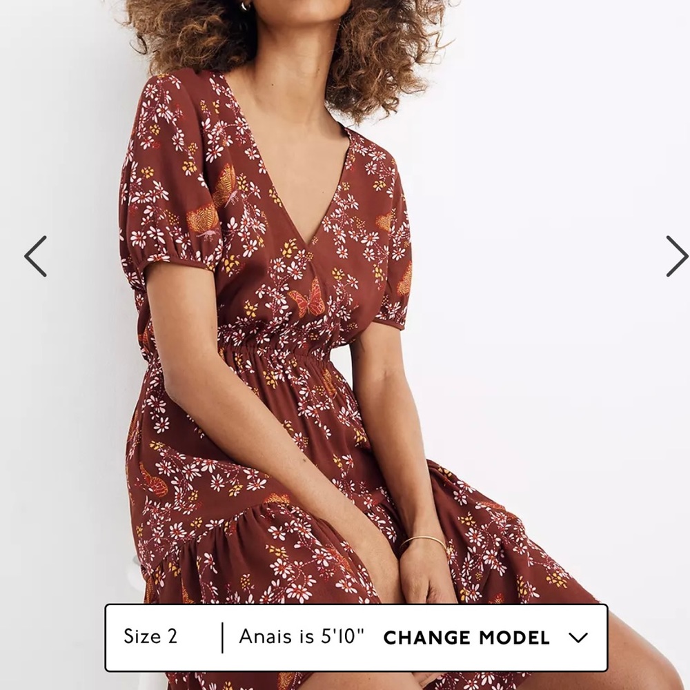 SOLD- Madewell ruffle wrap dress windowbox floral - Picture 5 of 7